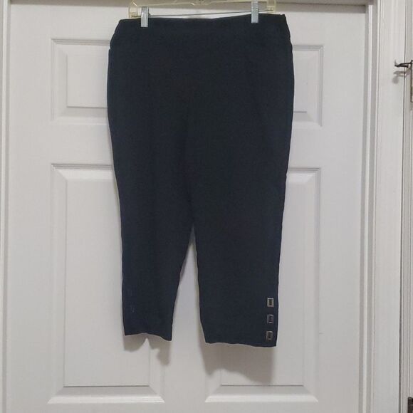 Jm collection black cropped pants - Picture 1 of 10